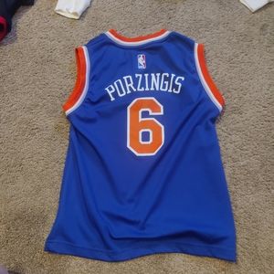 kids size m knicks nba jersey blue and orange